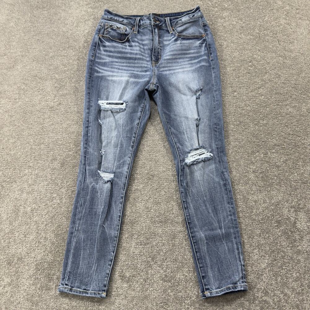 Buckle Black Fit 93 Ankle Skinny Jeans 29‎ Distressed Medium Wash Stretch Denim